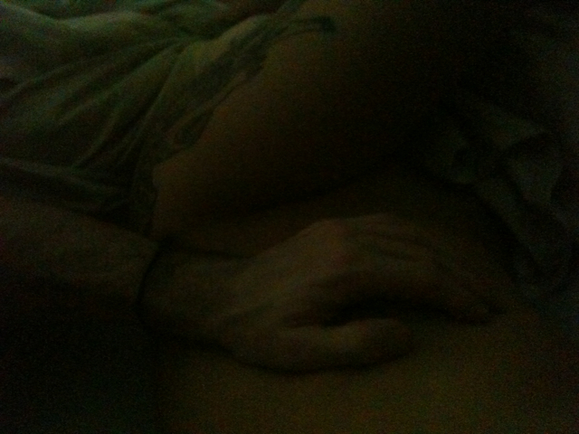 a warm hand on a full belly, blissfully 
